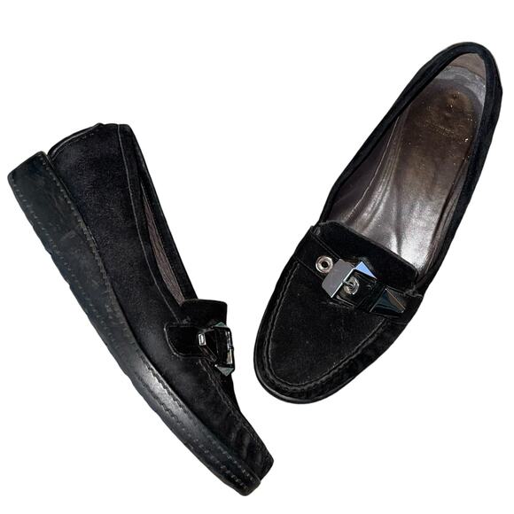 Stuart Weitzman Loafers Suede Platform Wedge - Picture 2 of 11